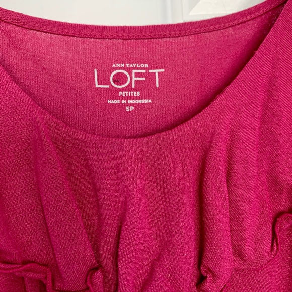 LOFT Magenta Ruffle Tank - Picture 2 of 3